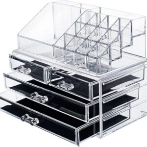 acrylic makeup jewelry vanity organizer clear lipstick make up brush display case container for bea 150.44